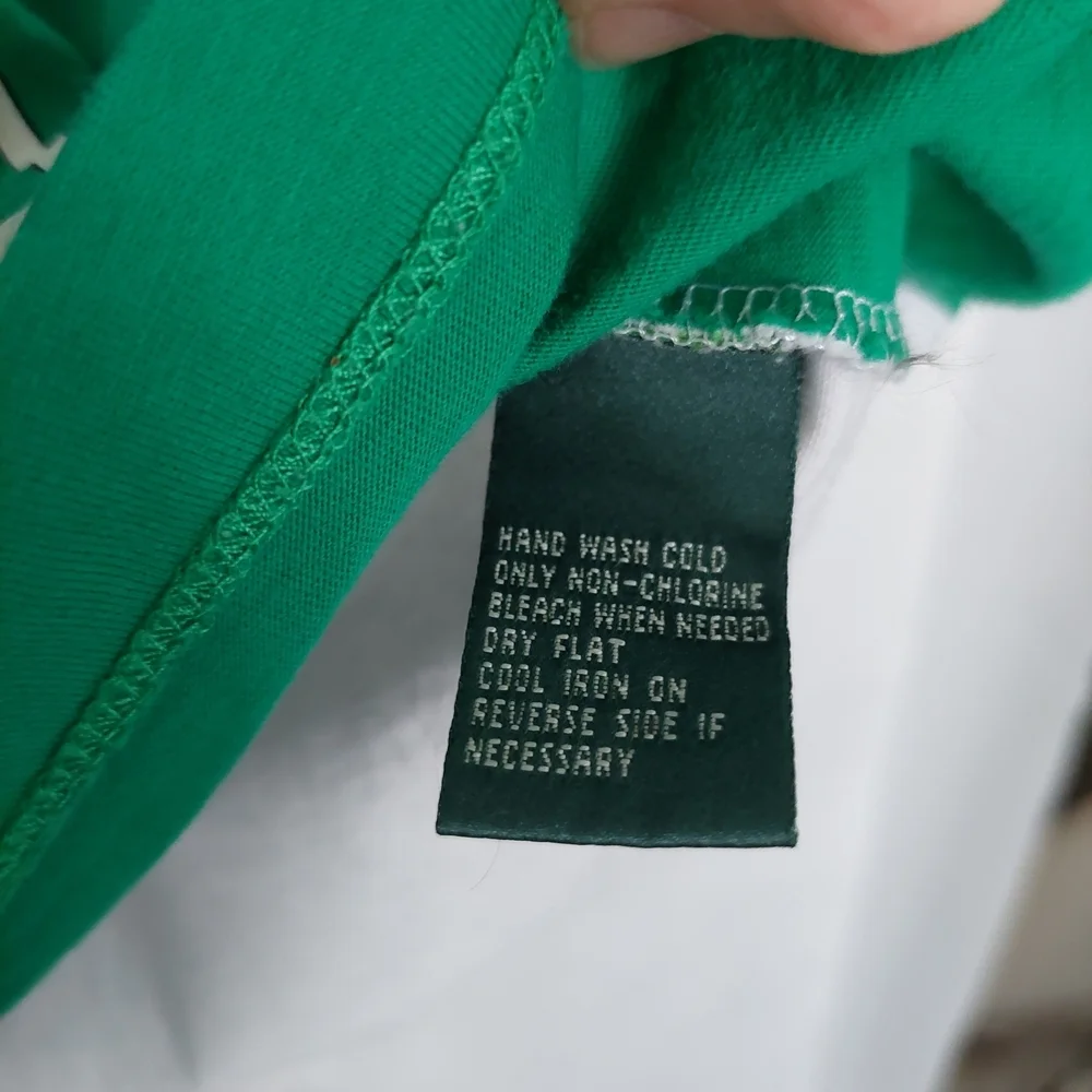 Ralph Lauren Lauren Active Green and White Golf Polo Size L.